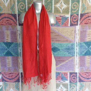 Red Fringed Scarf